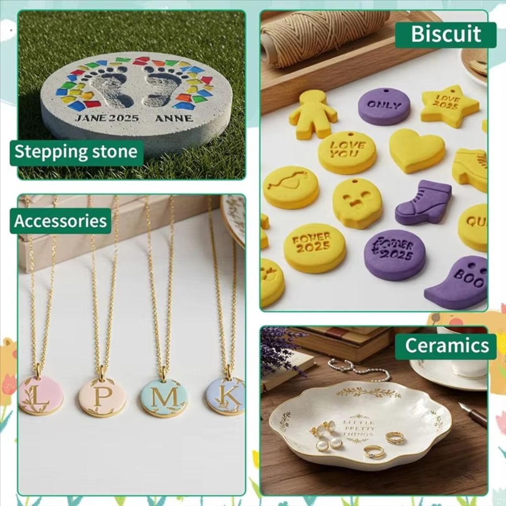 Polymer Clay Set - Uppercase Lowercase Letters Alphabet Clay Stamp