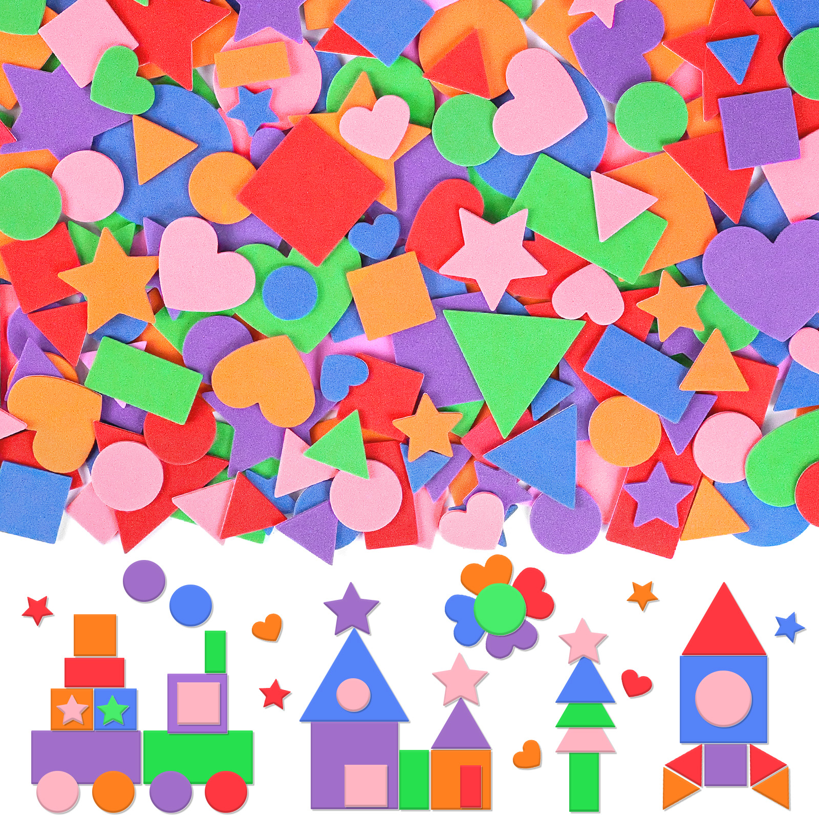 Art Craft Toddler - 6/12/24 Sheets Non-Toxic EVA Foam Geometric