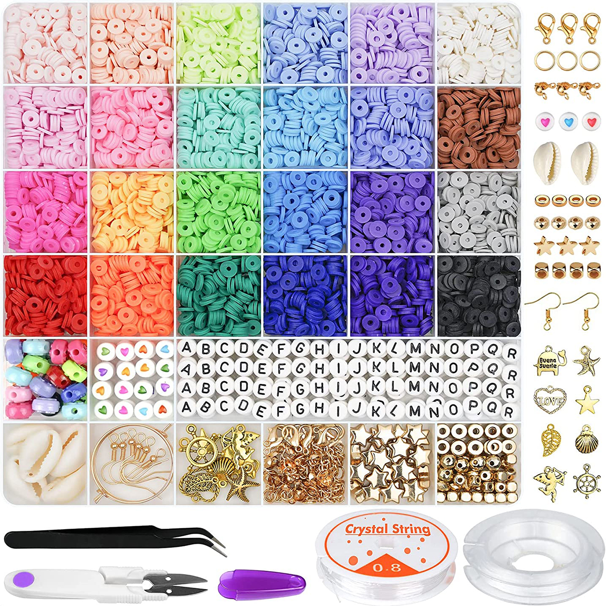Polymer Clay Set - 6000 Pcs 24 Colors Flat Round