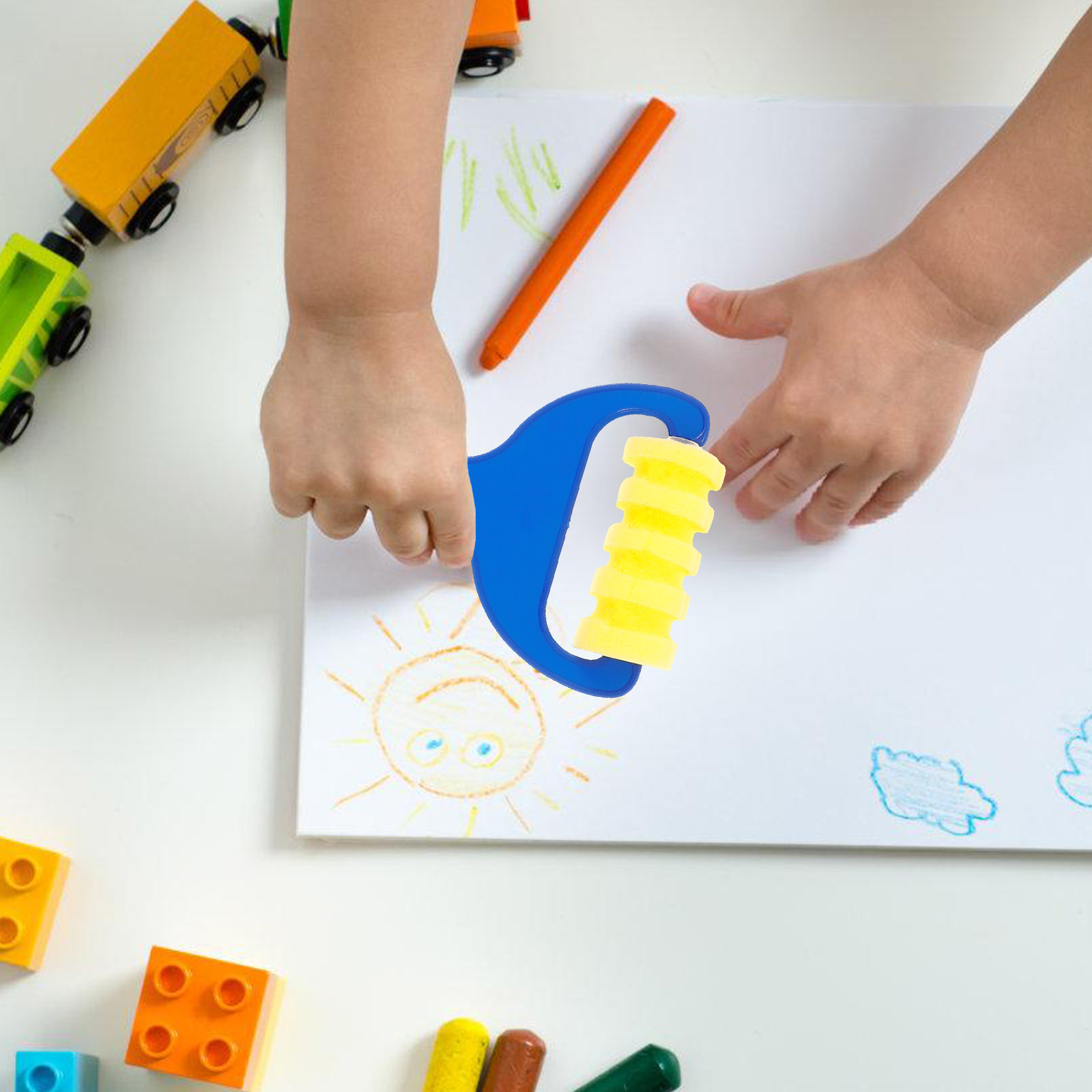 Art Craft Activities For Preschoolers - 8Pcs Sponge Art Roller Brush Set