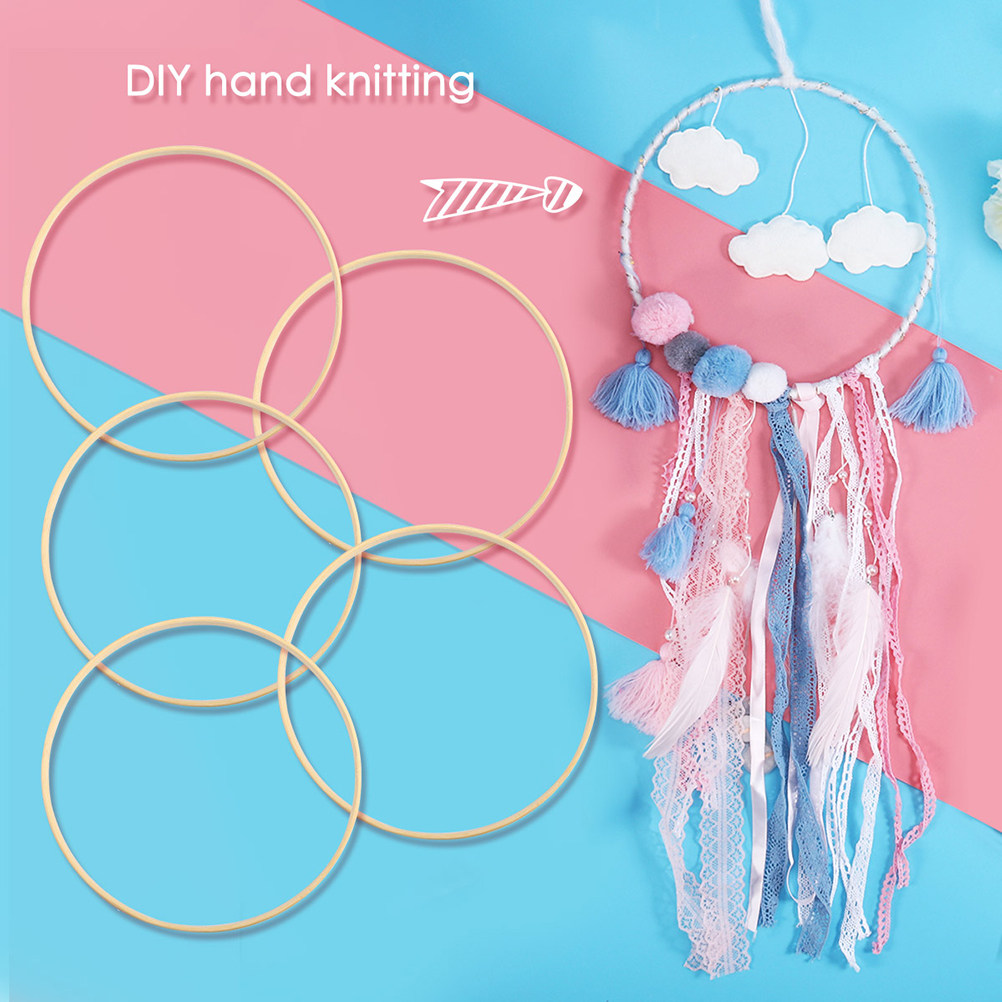 Art Craft Display - 10Pcs 15Cm Bamboo Dreamcatcher Ring Set