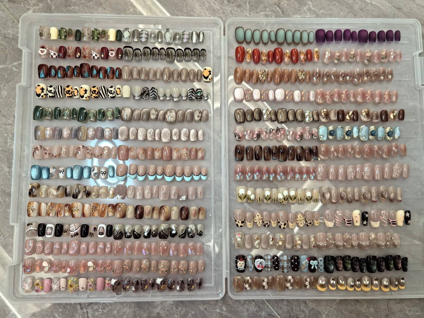 Art Craft Display - 1Box Fake Nail Organizer Holder Transparent
