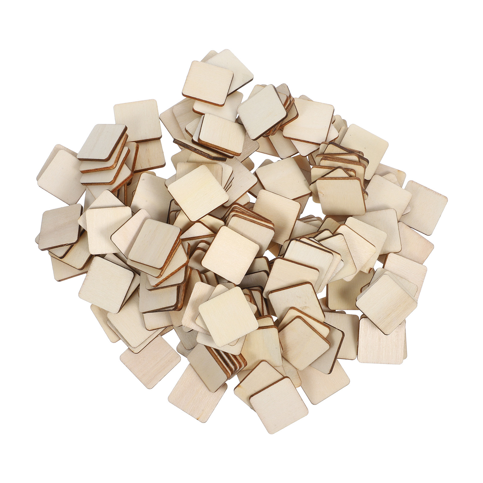 Art Craft Class - 200Pcs Square Wood Slices Blank Natural