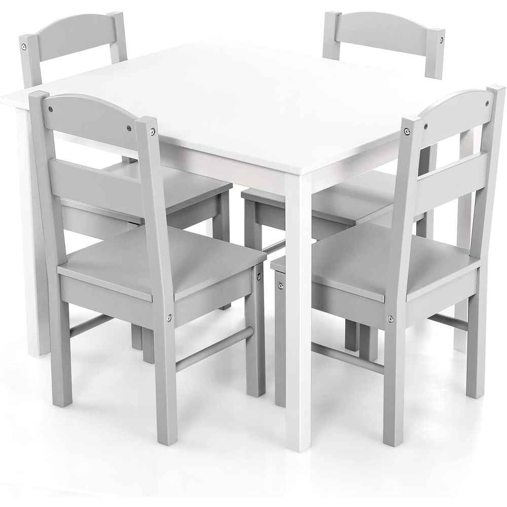 Art Craft Activities For Preschoolers - 5-Piece Wooden Activity Table and Chairs