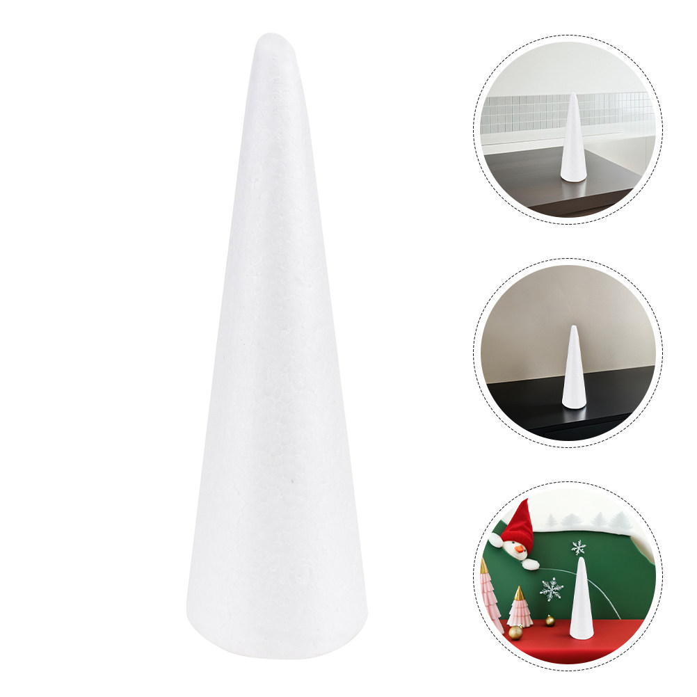 Art Craft Christmas Tree - 4Pcs Smooth White Foam Cones for