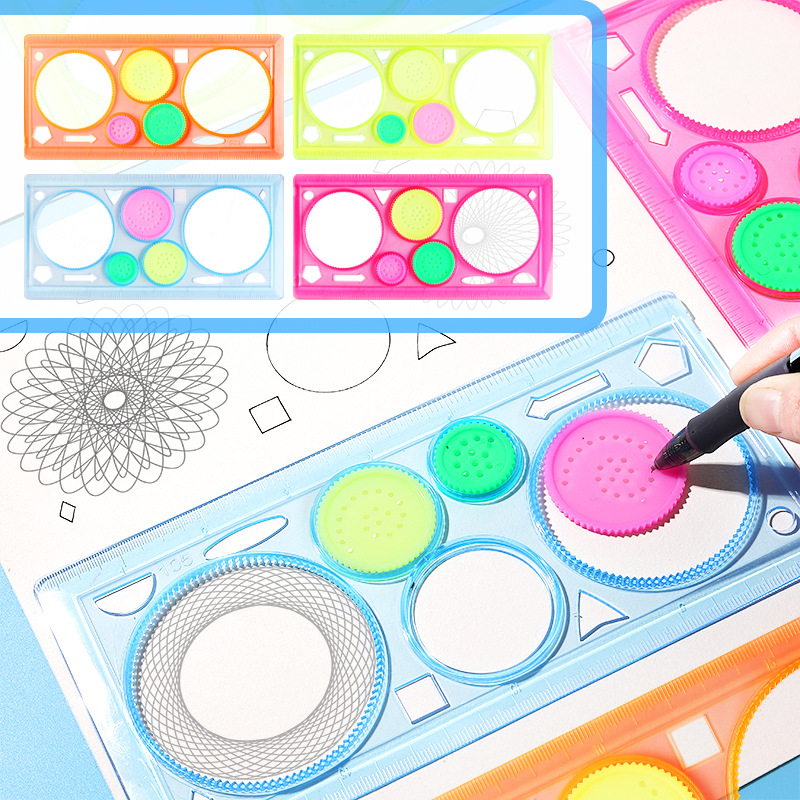 Craft Art Set - Geometry Spirograph Drawing Rulers Stencils Set