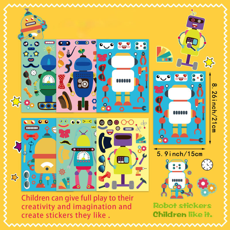 Assemble Robot Stickers For Ki - مراجعة Art Craft Toddler وسعره