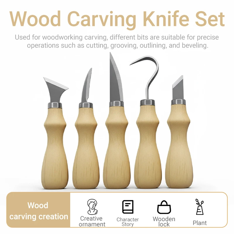 5Pcs Wood Carving Tools Set,Cu - مراجعة Craft Art Set وسعره
