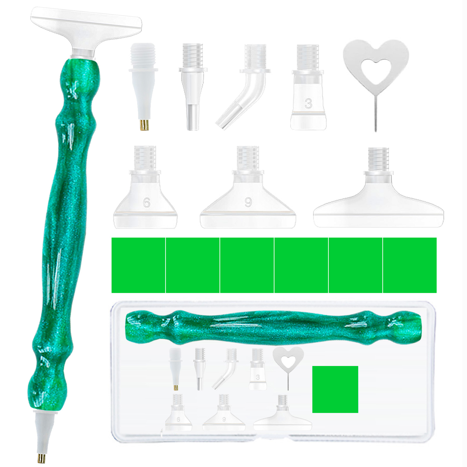 Diamond Paintbrush Set (Green) - مراجعة Craft Art Set وسعره