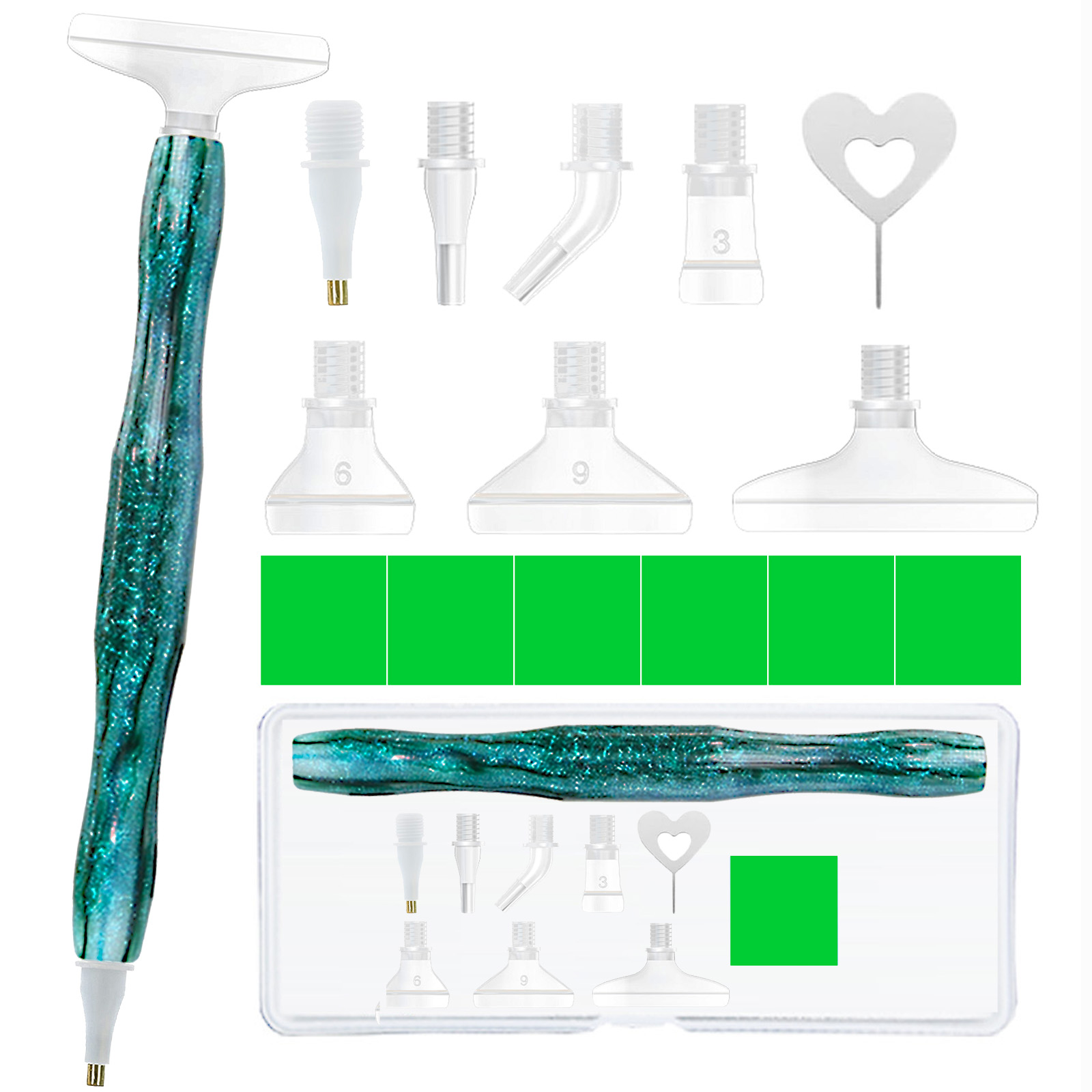 Diamond Paintbrush Set (Green) - مراجعة Craft Art Set وسعره