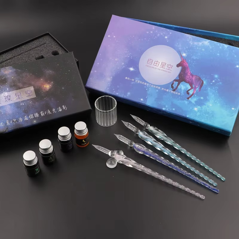 Starry Crystal Vintage Glass D - مراجعة Calligraphy Pen Set وسعره