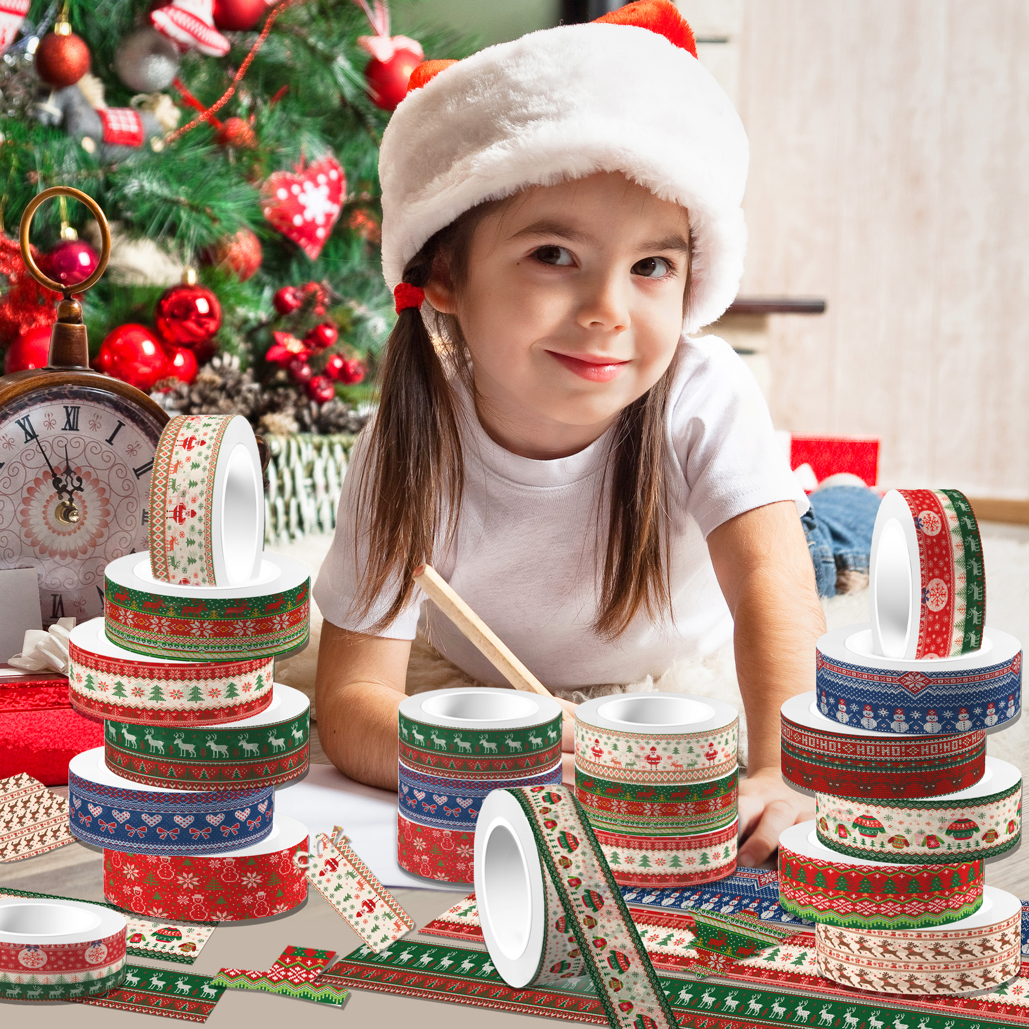 Christmas Washi Tape And Backg - مراجعة Art And Craft Photos وسعره
