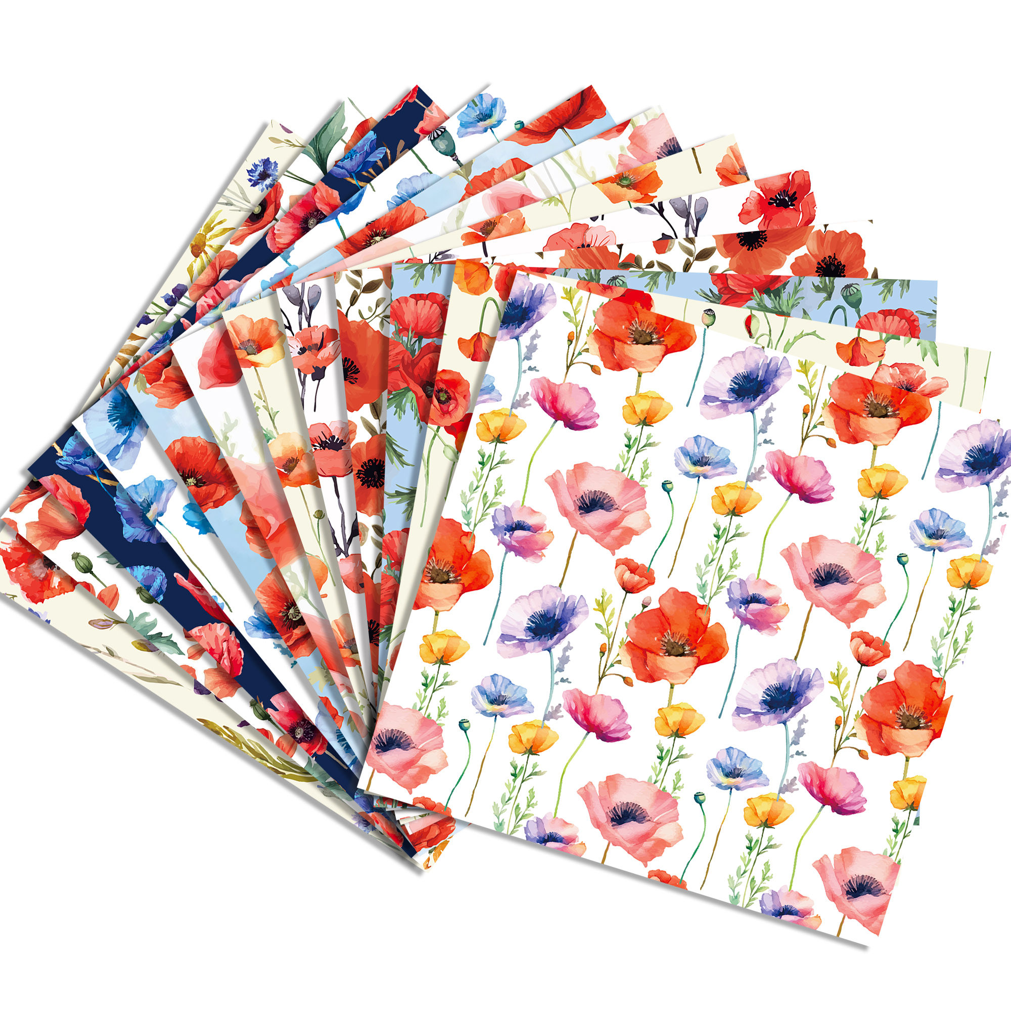 24pcs 30*30cm Poppy Red Flower - مراجعة Art And Craft Photos وسعره