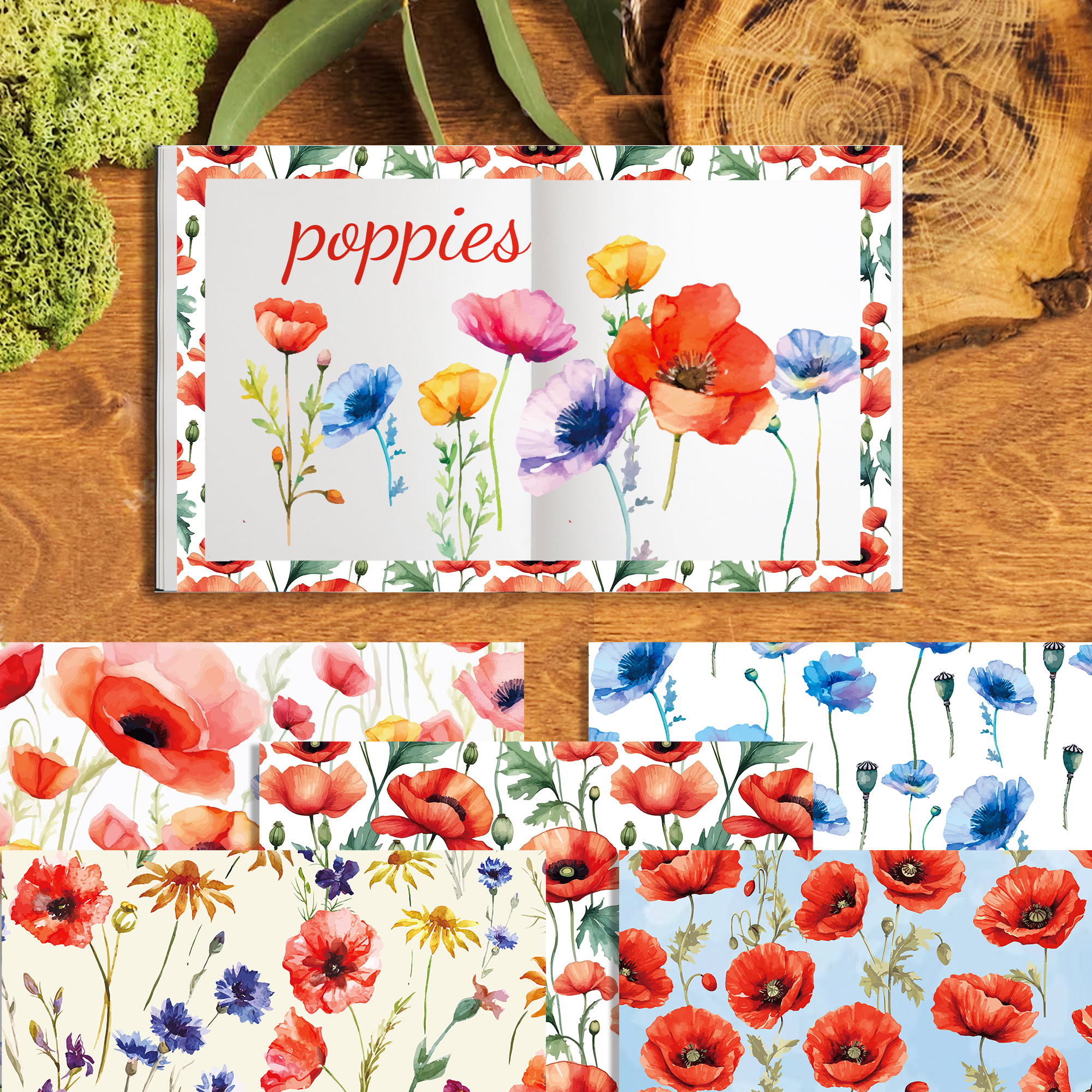 24pcs 30*30cm Poppy Red Flower - مراجعة Art And Craft Photos وسعره