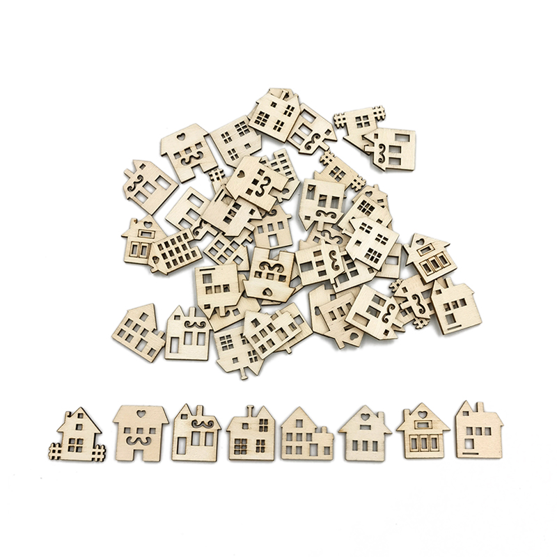 50pcs DIY Crafts Blank House S - مراجعة Art Craft Activities For Preschoolers وسعره
