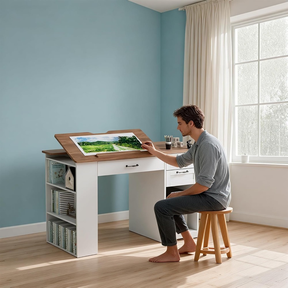 Adjustable Art Table with Stor - مراجعة Art & Craft Paper Ideas وسعره