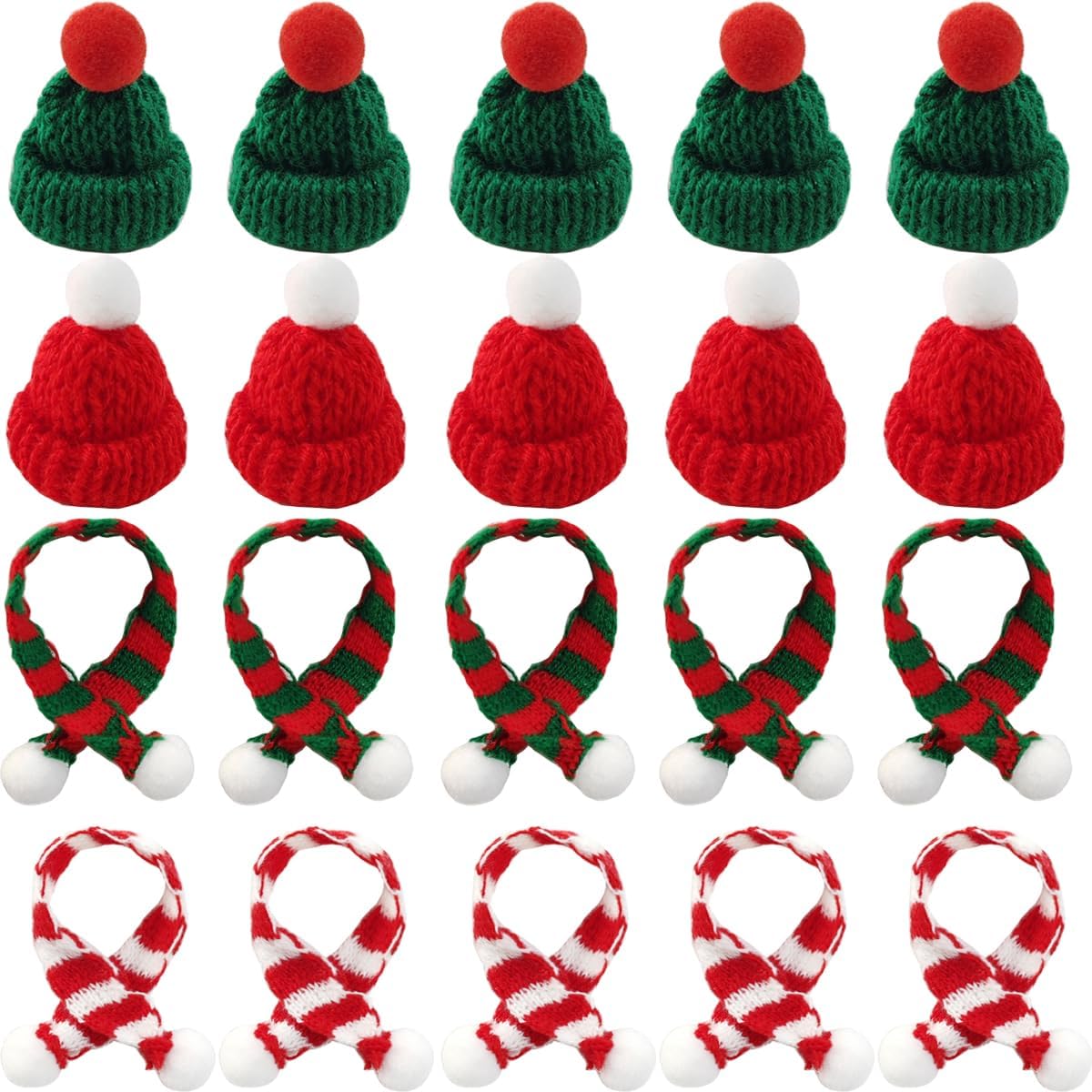 32PCS Mini Knit Hat Mini Chris - مراجعة Art Craft Christmas Tree وسعره