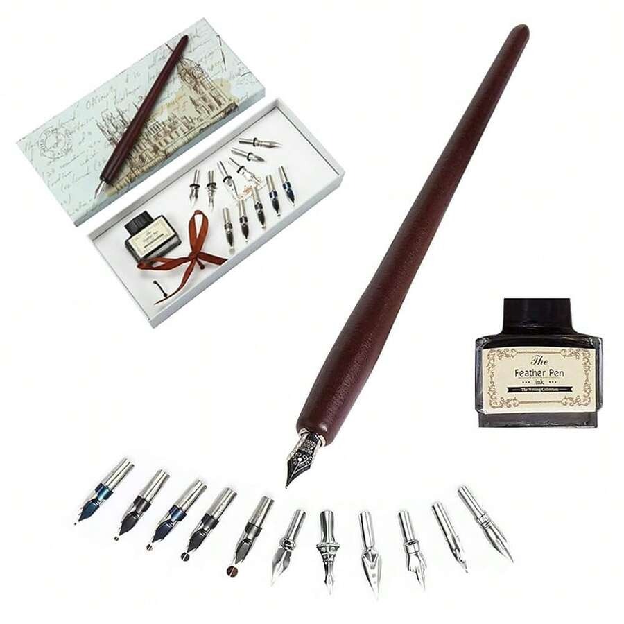 Pens Set -Wooden Dip Pen Handc - مراجعة Calligraphy Pen Set وسعره