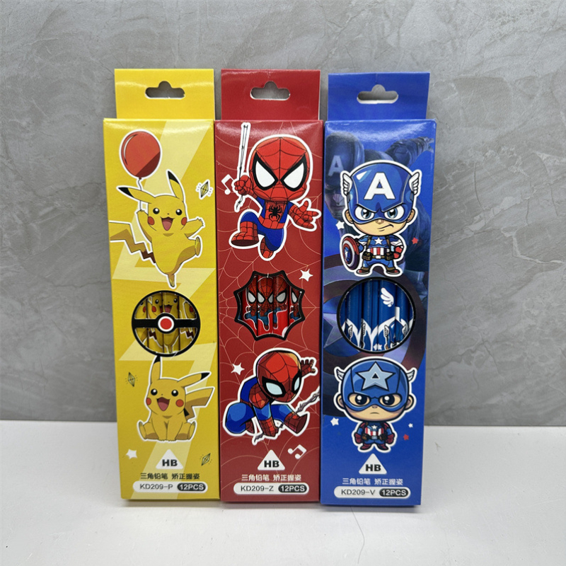 12pcs/set Pikachu/Spider-Man/C - مراجعة Calligraphy Pen Set وسعره