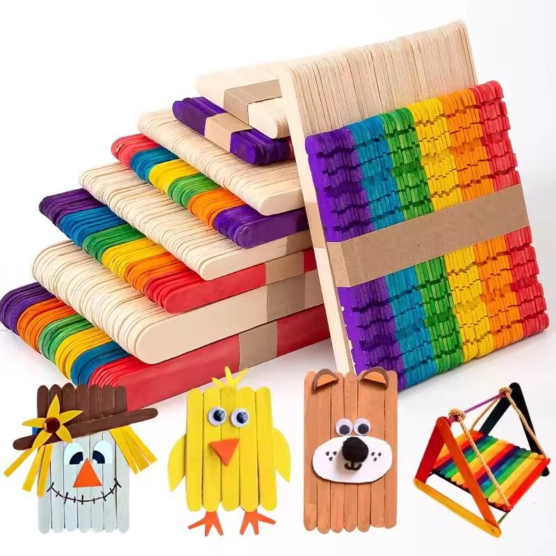Bulk Colorful Wooden Ice Cream - مراجعة Art Craft Handmade وسعره
