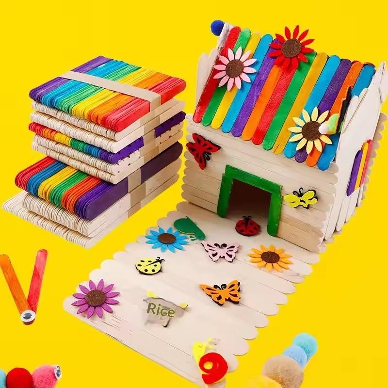 Bulk Colorful Wooden Ice Cream - مراجعة Art Craft Handmade وسعره