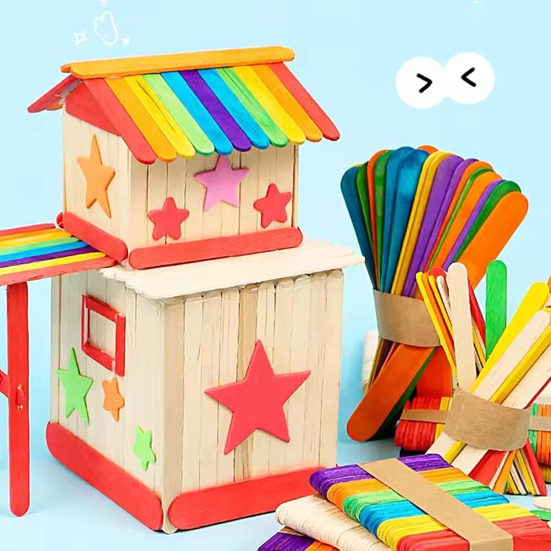 Bulk Colorful Wooden Ice Cream - مراجعة Art Craft Handmade وسعره