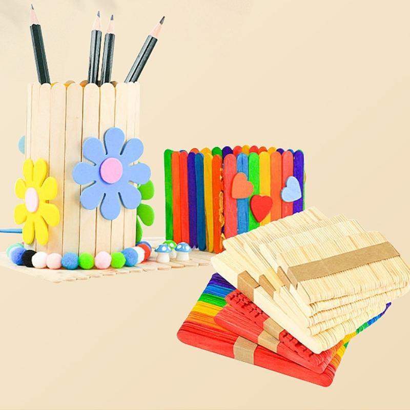 Bulk Colorful Wooden Ice Cream - مراجعة Art Craft Handmade وسعره