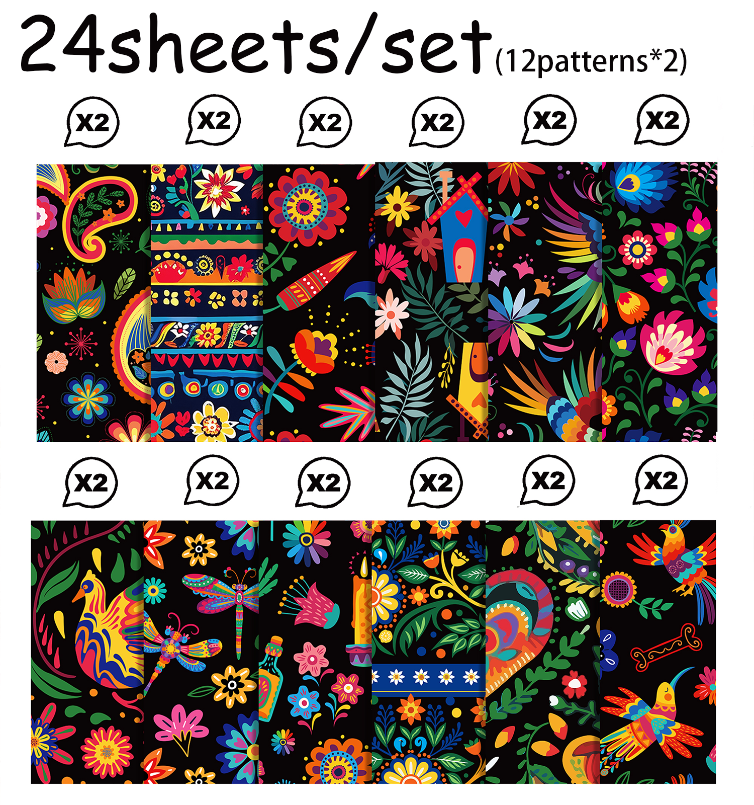 24pcs Mexican Scrapbook Paper  - مراجعة Art And Craft Photos وسعره