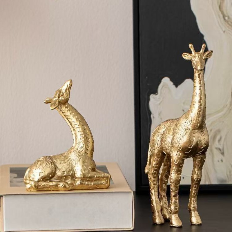 2pcs/set Giraffe Ornament, Gol - مراجعة Art Craft Display وسعره
