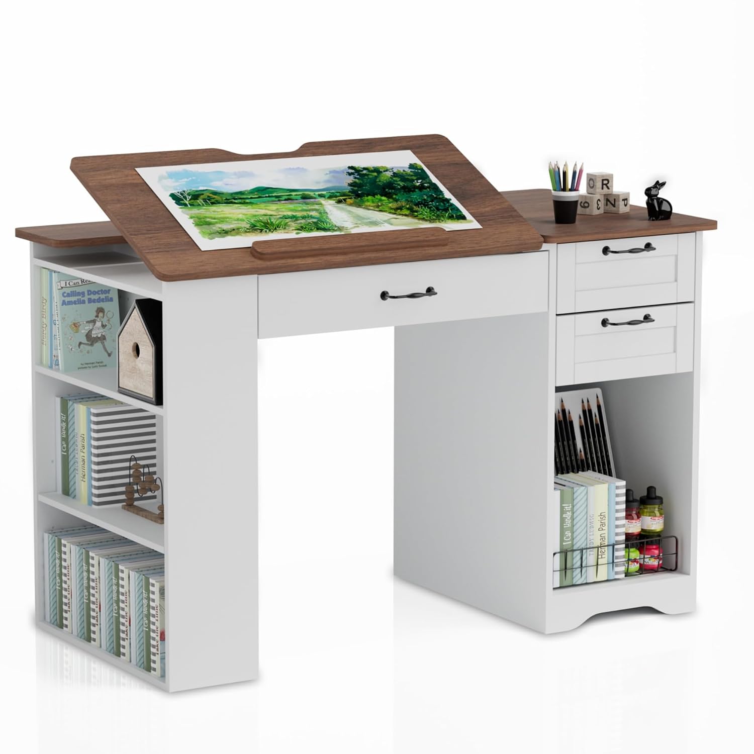 Drafting Table with Storage Ca - مراجعة Art & Craft Paper Ideas وسعره