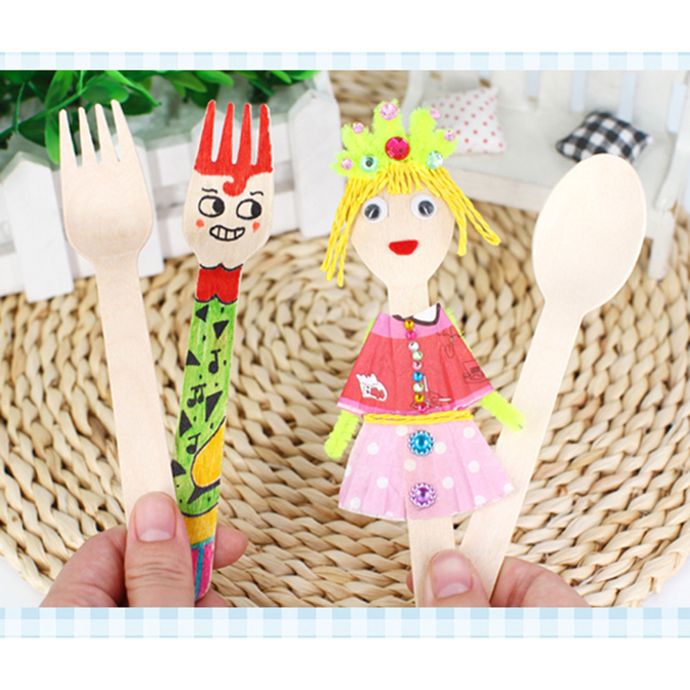 50Pcs Wooden Spoons Semi Finis - مراجعة Art Craft Class وسعره
