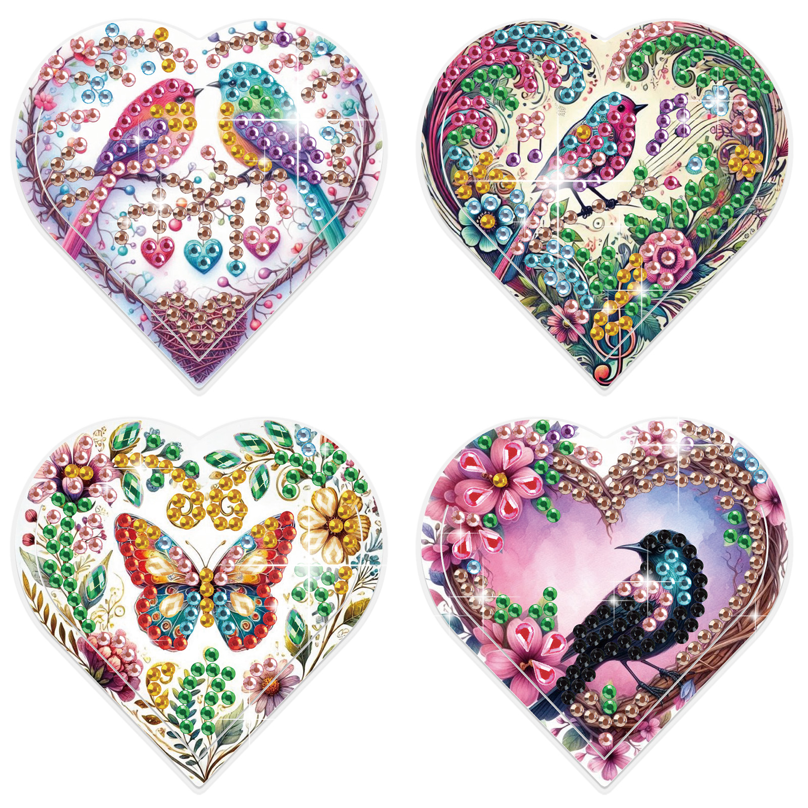 4PCS Diamond Painting Heart Sh - مراجعة Craft Art Set وسعره