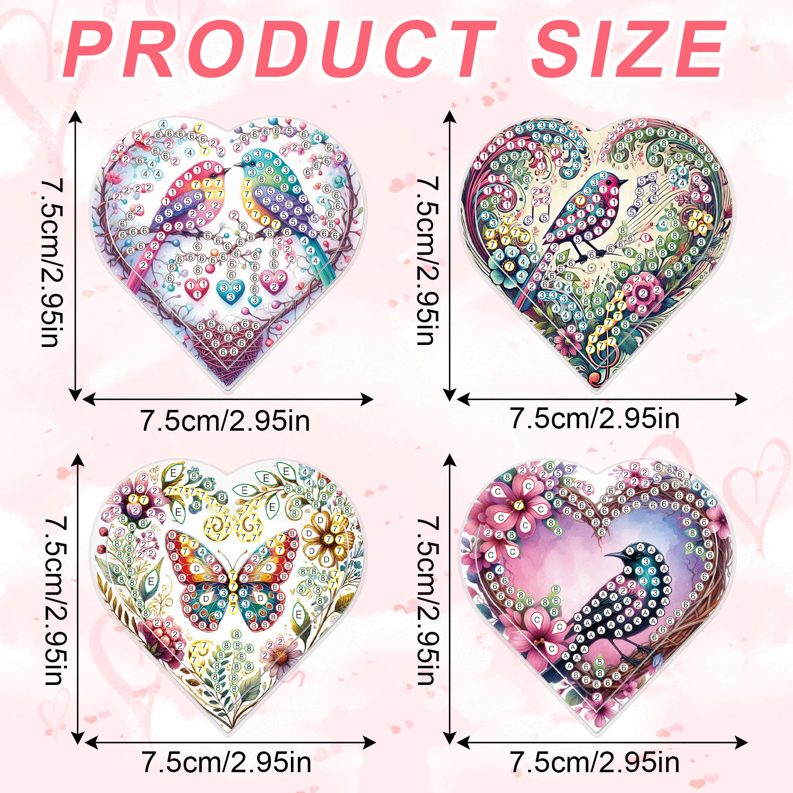 4PCS Diamond Painting Heart Sh - مراجعة Craft Art Set وسعره