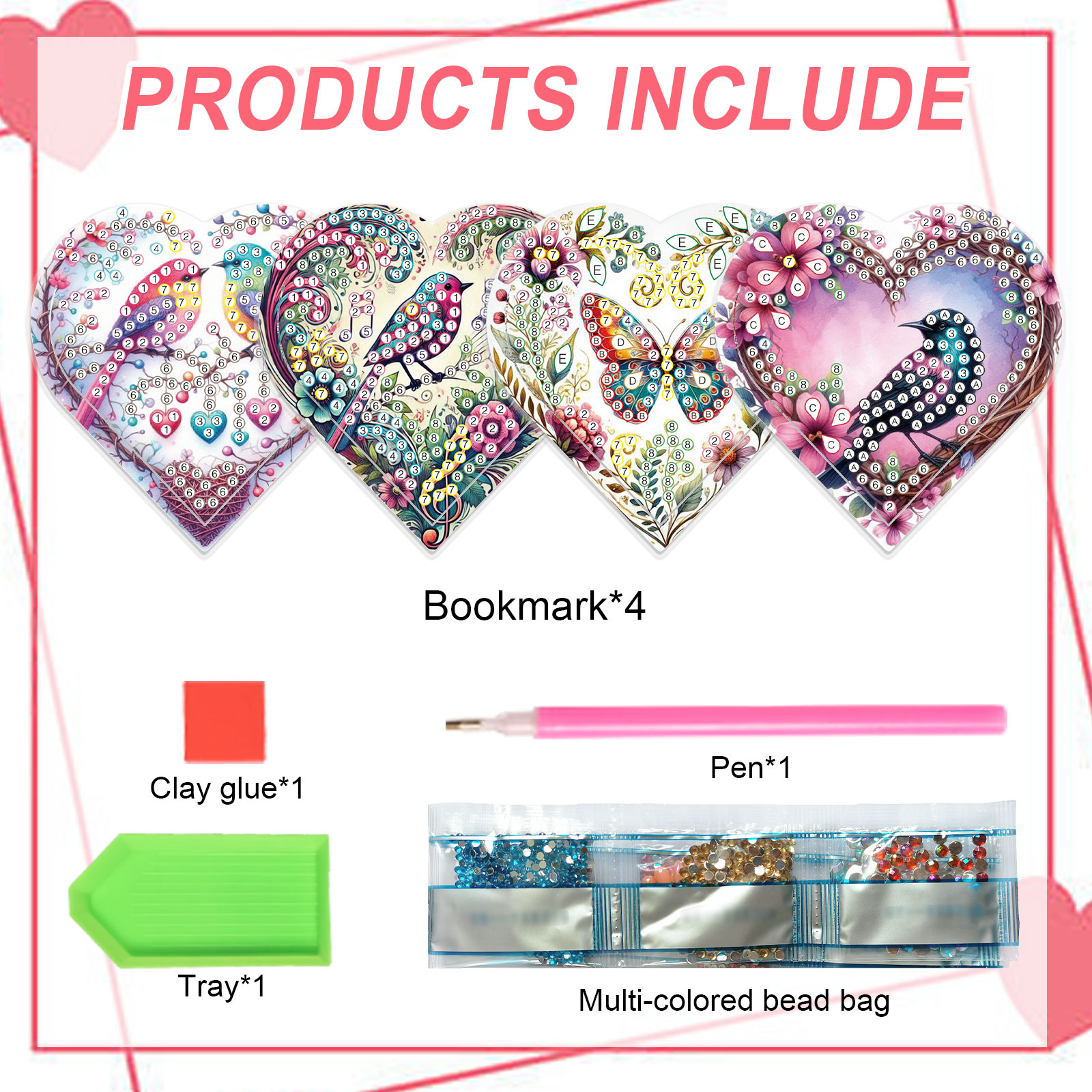 4PCS Diamond Painting Heart Sh - مراجعة Craft Art Set وسعره