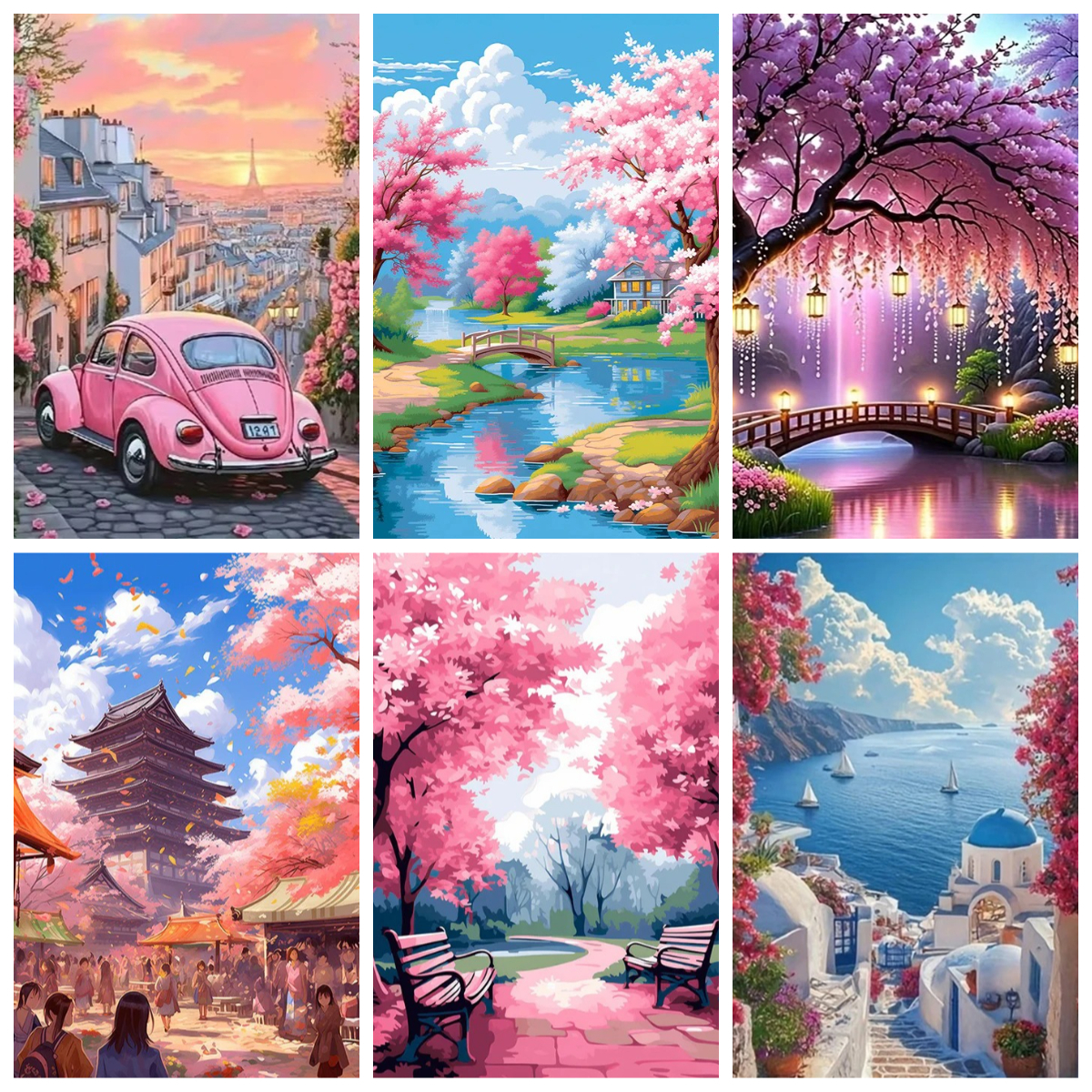 Painting By Numbers Cherry Blo - مراجعة Art Craft Handmade وسعره