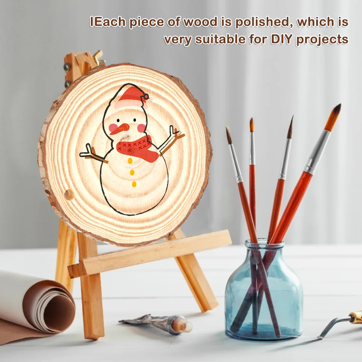 30pcs Natural Wood Slices Craf - مراجعة Art Craft Christmas Tree وسعره