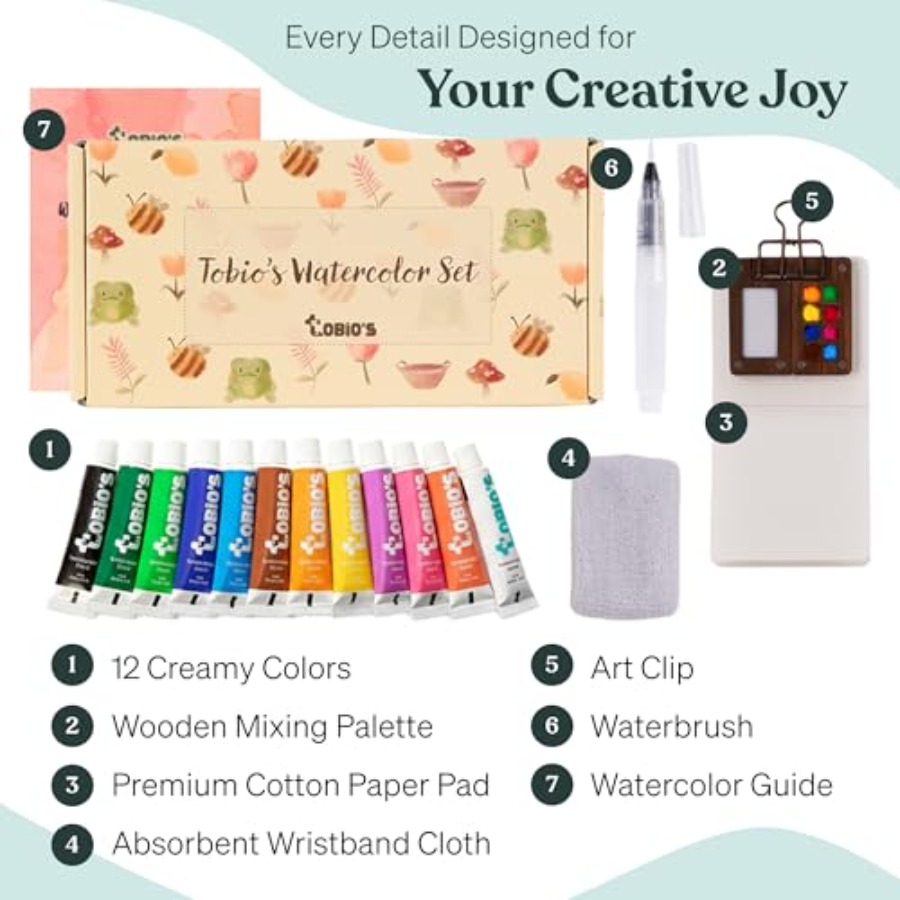 Original Mini Wooden Watercolo - مراجعة Art & Craft Paper Ideas وسعره
