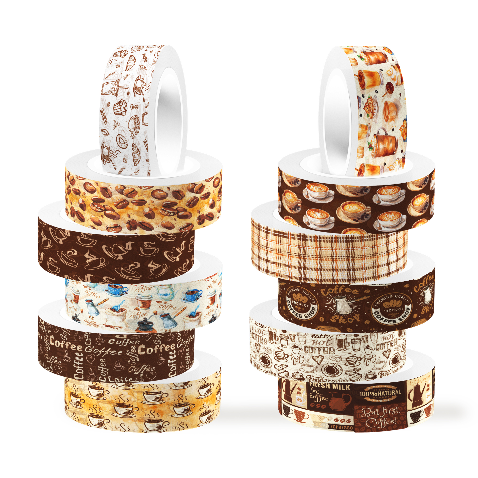 Vintage Coffee Pattern Washi T - مراجعة Art And Craft Photos وسعره