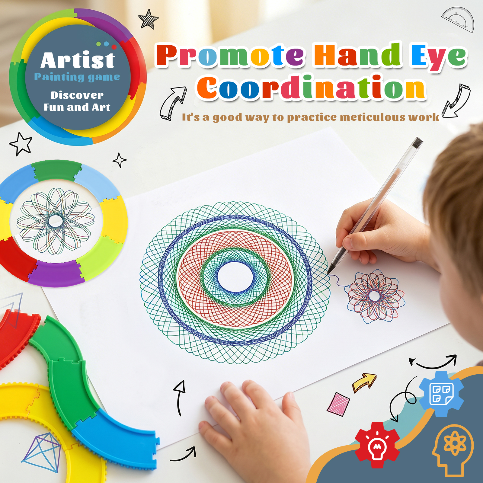 Spiral Art Gear Geometric Rule - مراجعة Craft Art Set وسعره