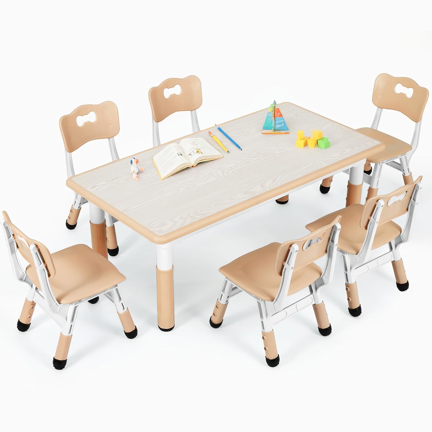 Kids Table and 6 Chairs Set, H - مراجعة Art Craft Activities For Preschoolers وسعره