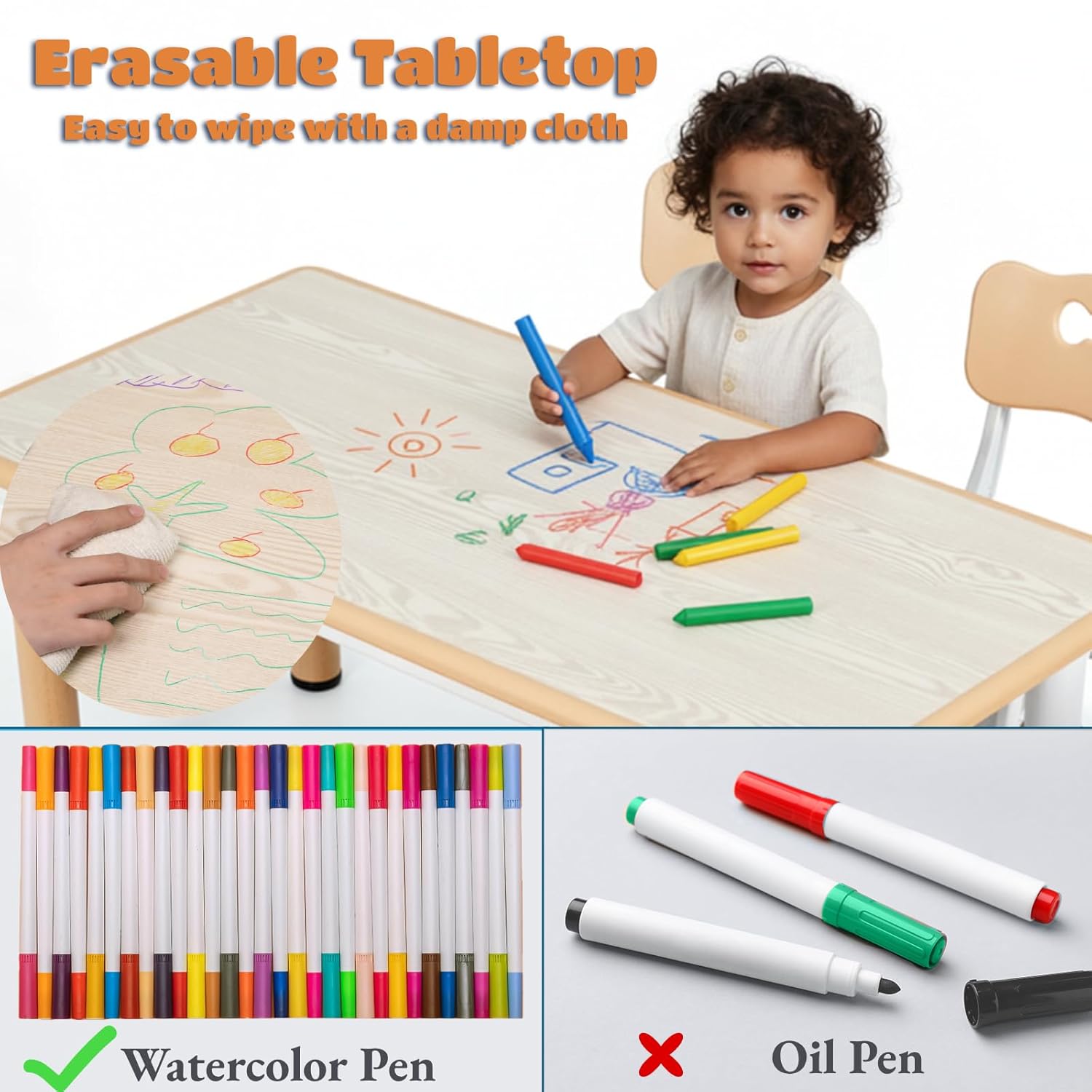 Kids Table and 6 Chairs Set, H - مراجعة Art Craft Activities For Preschoolers وسعره
