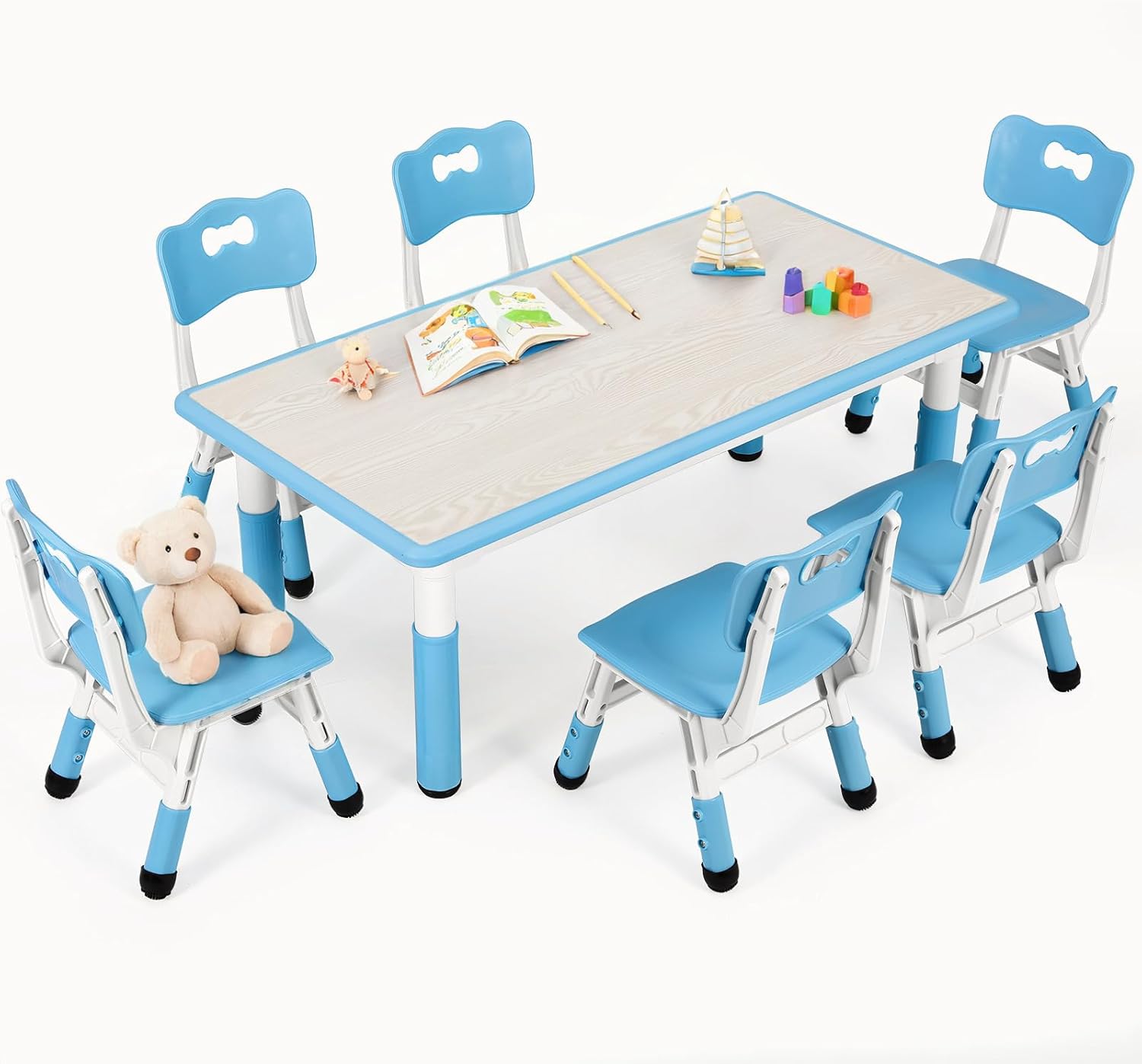 Kids Table and 6 Chairs Set, H - مراجعة Art Craft Activities For Preschoolers وسعره