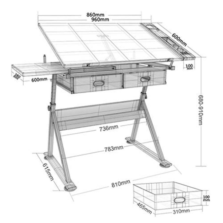 Drafting Table with Storage He - مراجعة Art & Craft Paper Ideas وسعره