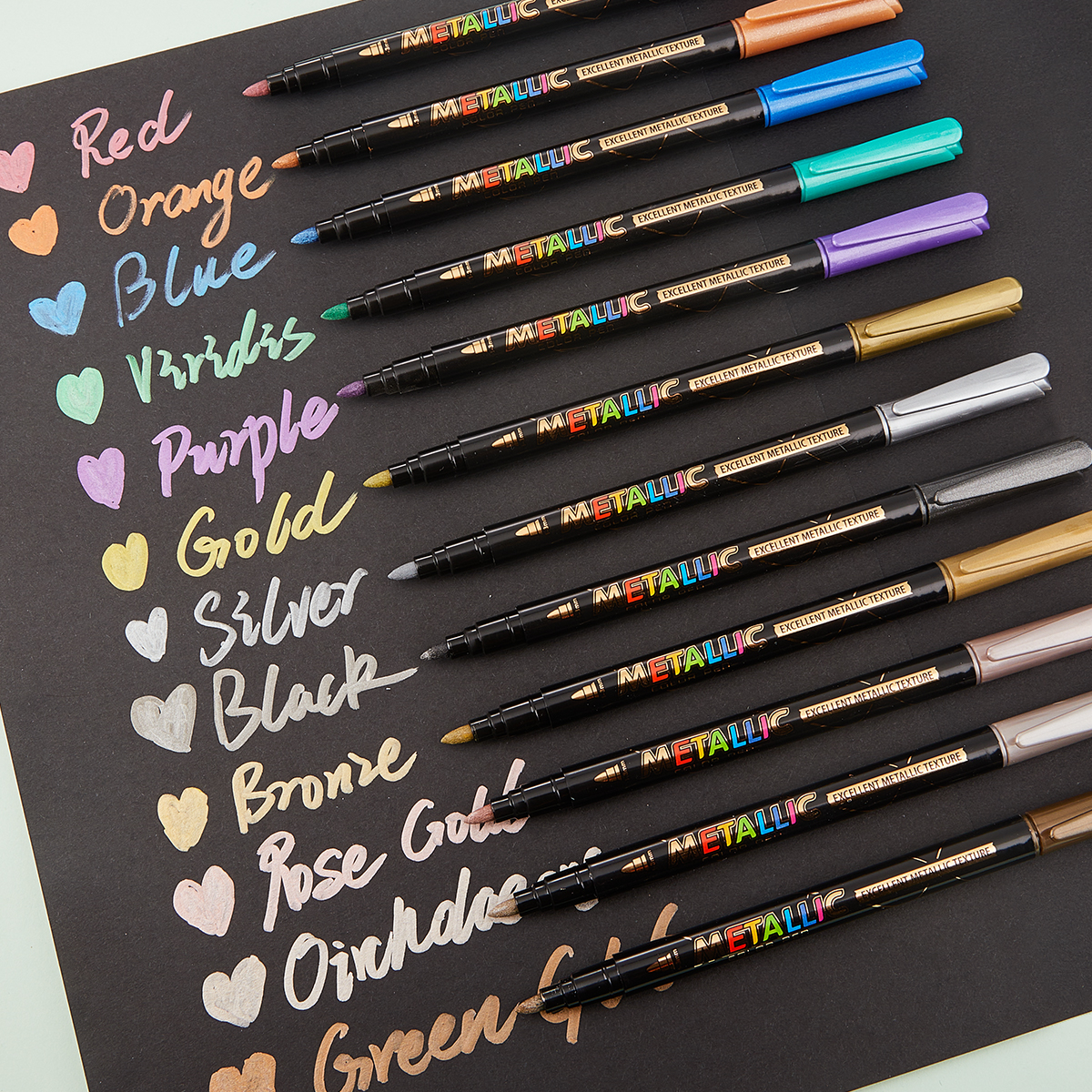 8/12pcs Metallic Markers Pens, - مراجعة Art And Craft Photos وسعره