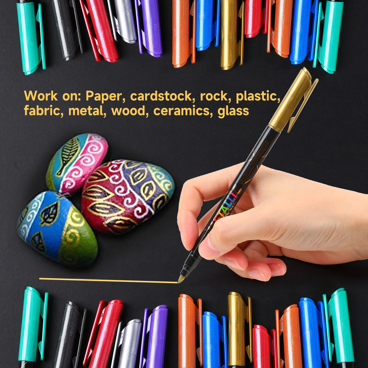 8/12pcs Metallic Markers Pens, - مراجعة Art And Craft Photos وسعره