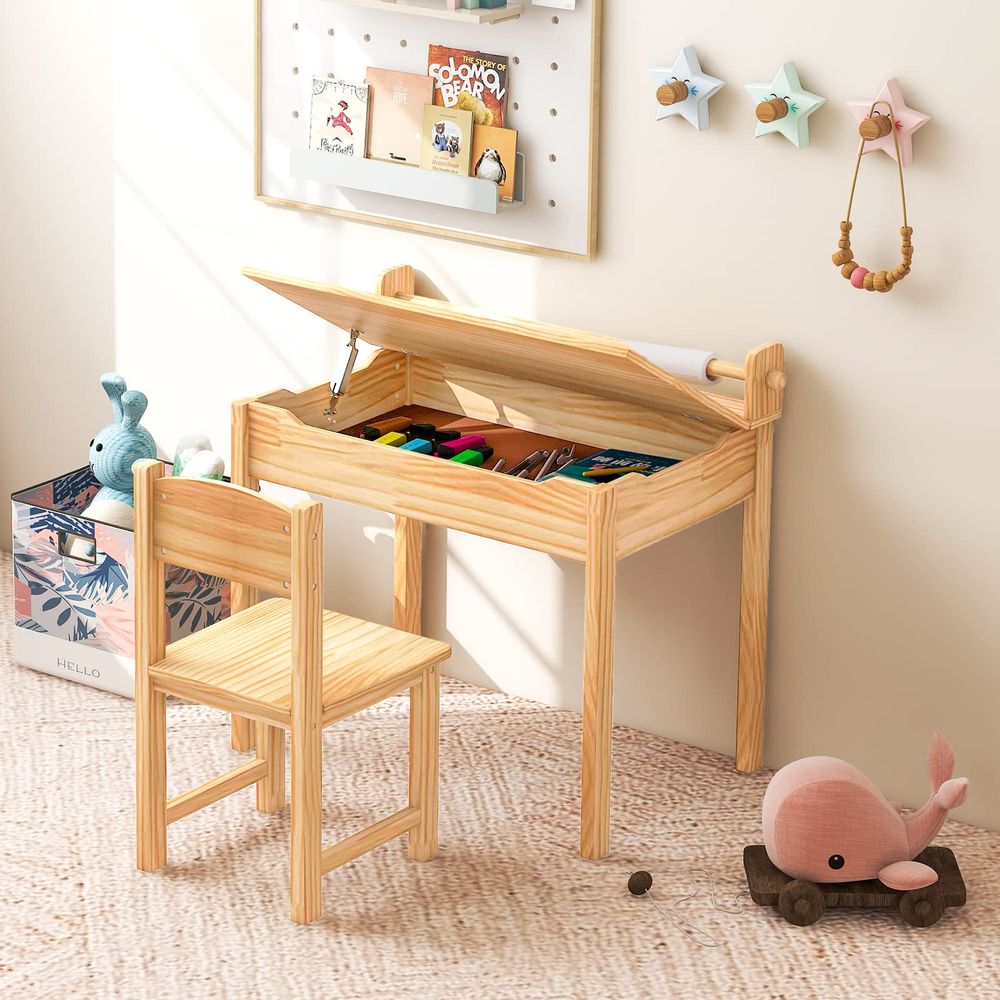 Kids Table and Chair Set, Flip - مراجعة Art Craft Toddler وسعره