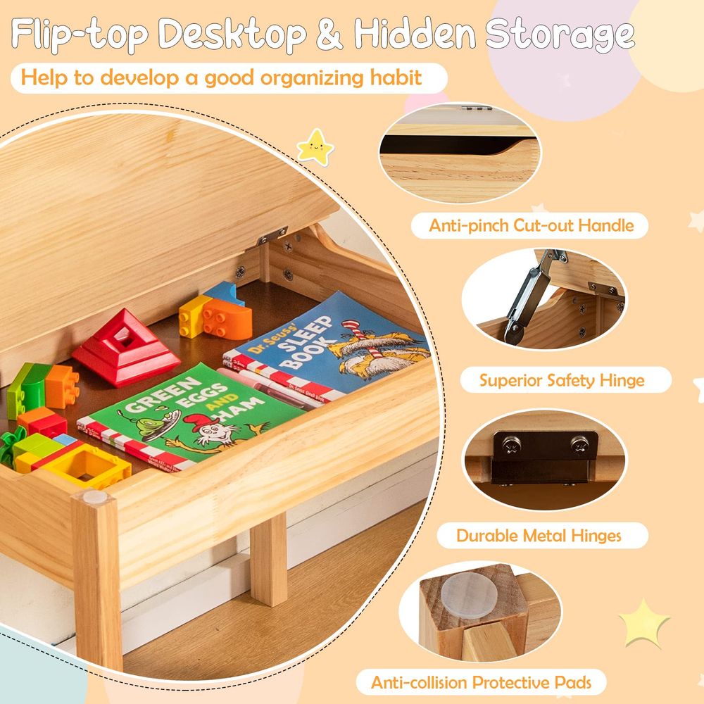 Kids Table and Chair Set, Flip - مراجعة Art Craft Toddler وسعره