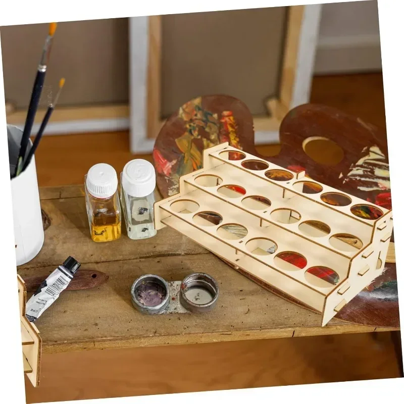 Wooden Paint Rack Organizer fo - مراجعة Art Craft Display وسعره
