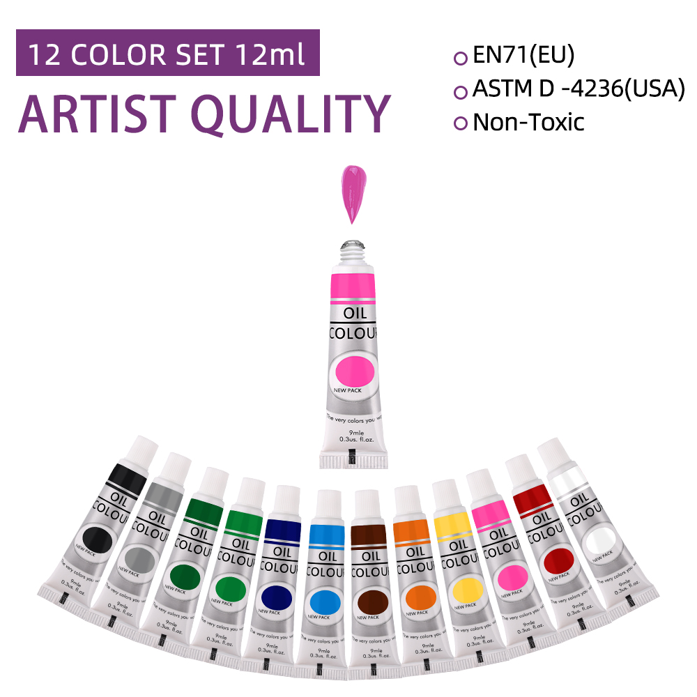 12 Color Oil Paints Set 9ml Tu - مراجعة Art Craft Youtube وسعره