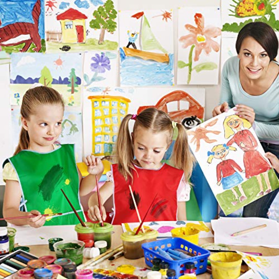 4 Pieces Art Smock for Waterpr - مراجعة Art Craft Toddler وسعره